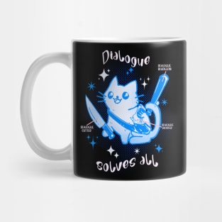 Dialogue Cat Blue Mug